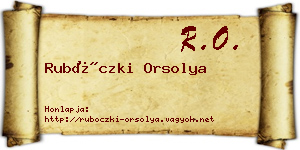 Rubóczki Orsolya névjegykártya