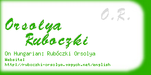 orsolya ruboczki business card
